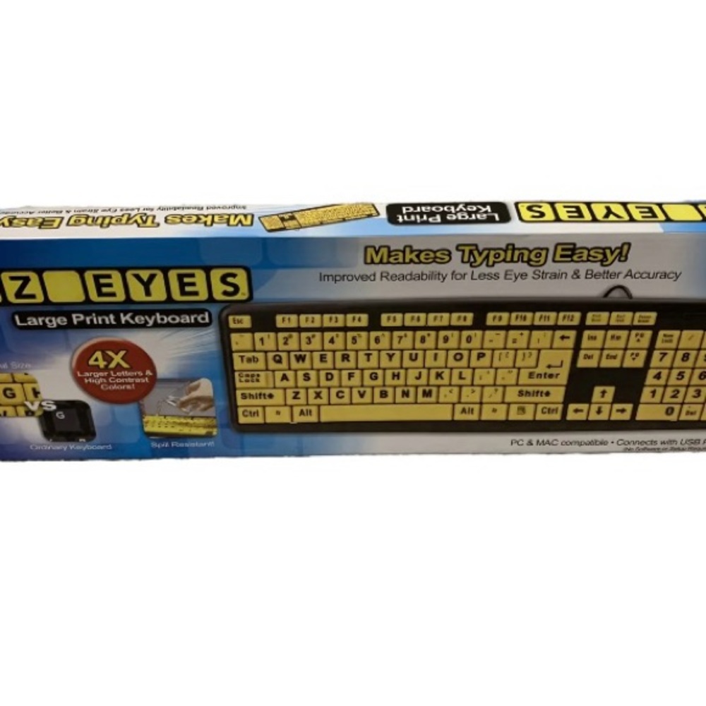 EZ EYES - Makes Typing Easy!!!  Brand New Keyboard
